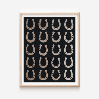 Horseshoes Black + Gold Print