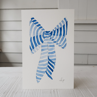 Blue Striped Bow Gift Box