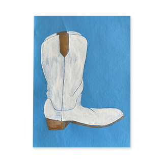 Blue and Ivory Cowboy Boot