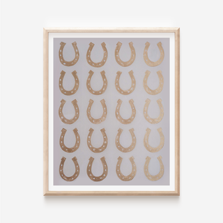 Horseshoes Taupe + Gold Print