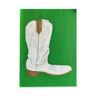 Green and Ivory Cowboy Boot