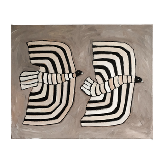 Grey Striped Bird Duo