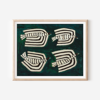 Hunter Striped Birds Print