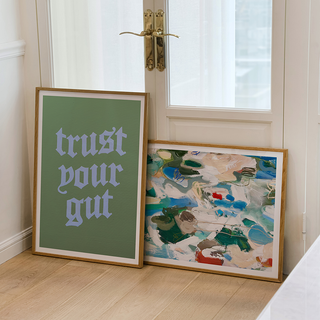 Trust Your Gut Traditional Print - Powder Blue + Green