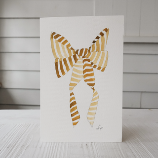 Yellow Striped Bow Gift Box