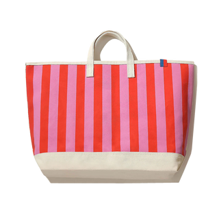 Kule All Over Stripe Tote - Pink + Red