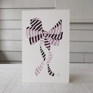 Purple Striped Bow Gift Box