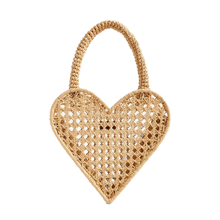 Small Heart Straw Bag