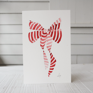 Red Striped Bow Gift Box