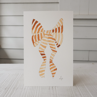 Orange Striped Bow Gift Box