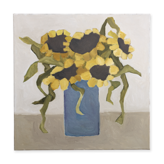 Sunflowers Blue Vase