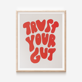 Trust Your Gut Print - Ivory and Red