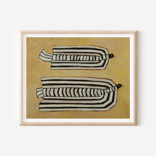 Yellow Striped Bird Duo Print