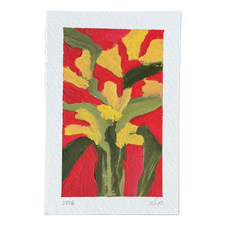 Yellow Flowers on Red