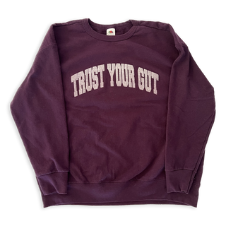Vintage Trust Your Gut Sweatshirt - Dark Purple