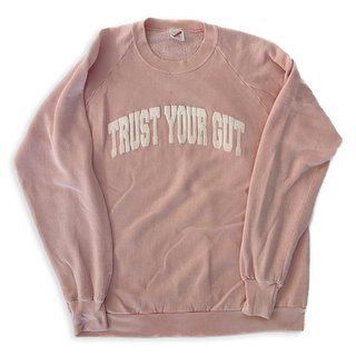 Vintage Trust Your Gut Sweatshirt - Pale Pink