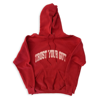 Vintage Trust Your Gut Sweatshirt - Red Hoodie