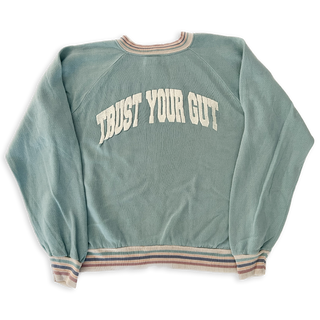 Vintage Trust Your Gut Sweatshirt - Sea Stripe