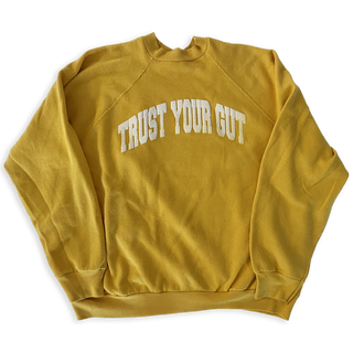 Vintage Trust Your Gut Sweatshirt - Yellow